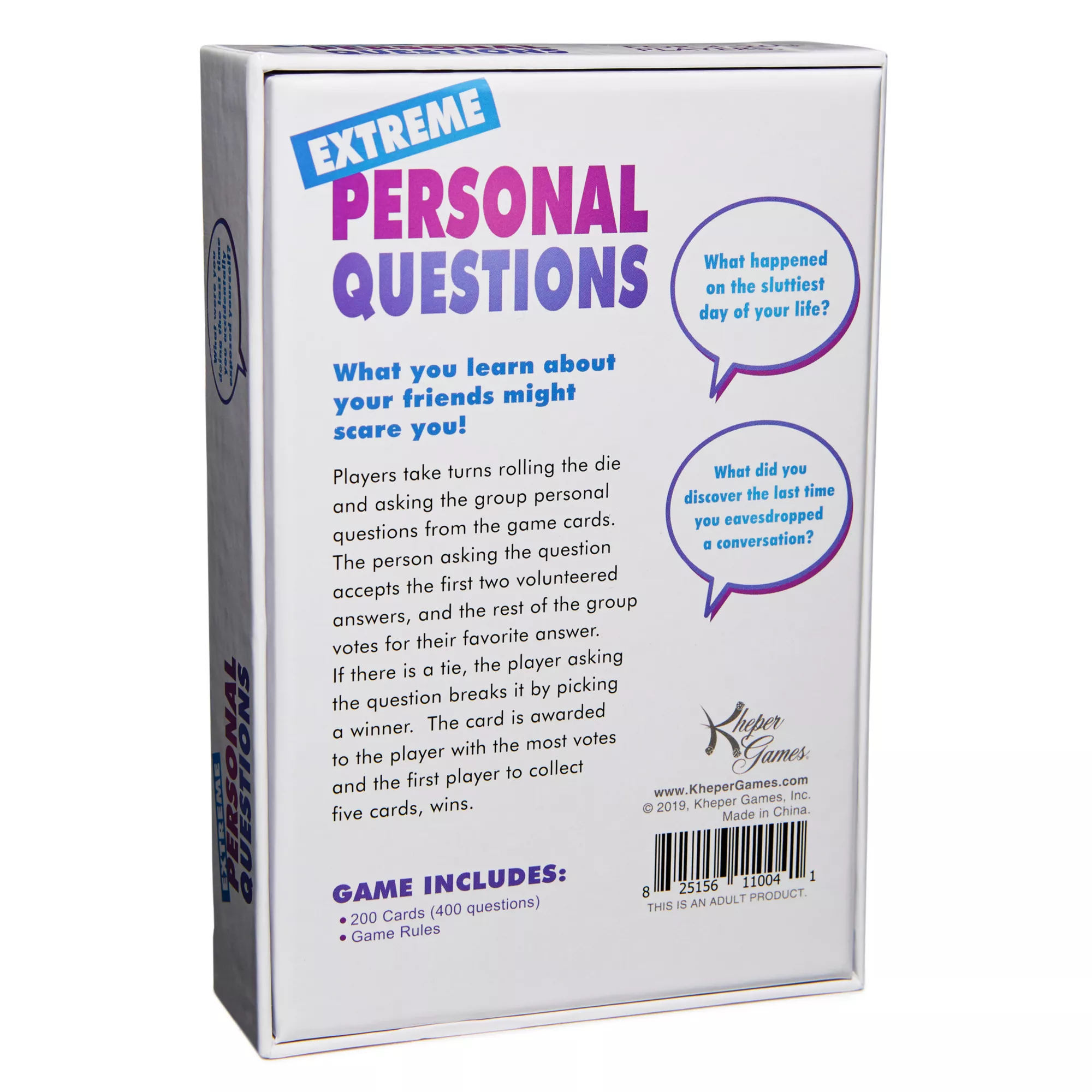 Extreme Personal Questions Card Game at Spencer's