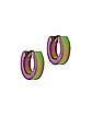 Rainbow Huggie Hoop Earrings - 20 Gauge
