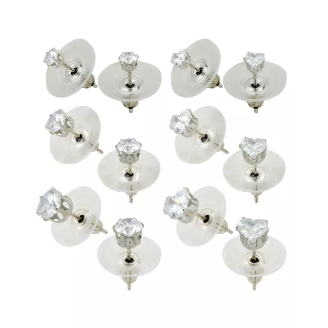 Multi-Pack Round Heart CZ Stud Earrings - 6 Pair at Spencer's