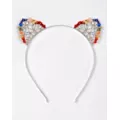 Rainbow CZ Cat Ear Headband at Spencer's