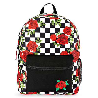 Checkered Rose Backpack - Spencer's