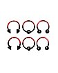 Multi-Pack Ombre Horseshoe Rings and Captive Rings - 3 Pair