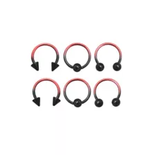 Multi-Pack Ombre Horseshoe Rings and Captive Rings - 3 Pair at Spencer's