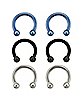 Multi-Pack Blue Horseshoe Rings - 3 Pair