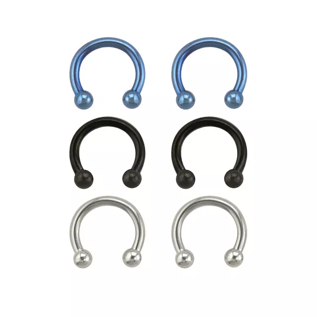 Multi-Pack Blue Horseshoe Rings - 3 Pair at Spencer's