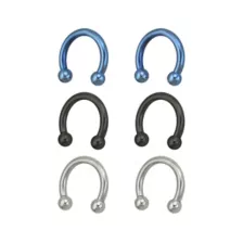 Multi-Pack Blue Horseshoe Rings - 3 Pair at Spencer's
