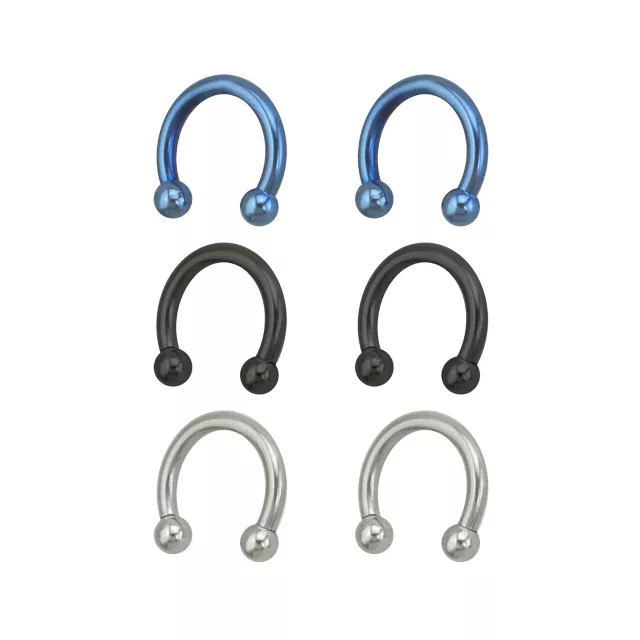 Multi-Pack Blue Horseshoe Rings - 3 Pair at Spencer's