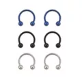 Multi-Pack Blue Horseshoe Rings - 3 Pair at Spencer's