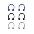 Multi-Pack Blue Horseshoe Rings - 3 Pair at Spencer's