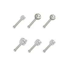 Multi-Pack CZ Stud Nose Rings - 6 Pack at Spencer's