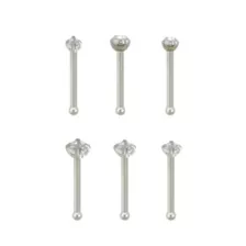 Multi-Pack CZ Stud Nose Rings - 6 Pack at Spencer's
