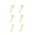 Multi-Pack Goldtone CZ Bone Nose Rings 6 Pack - 20 Gauge at Spencer's