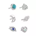 Multi-Pack Blue CZ Opal-Effect Galaxy Nose Pins 6 Pack at Spencer's