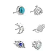 Multi-Pack Blue CZ Opal-Effect Galaxy Nose Pins 6 Pack at Spencer's