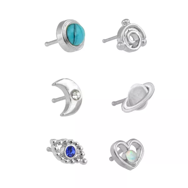 Multi-Pack Blue CZ Opal-Effect Galaxy Nose Pins 6 Pack at Spencer's