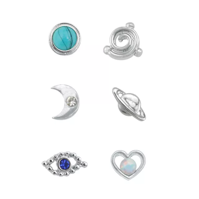 Multi-Pack Blue CZ Opal-Effect Galaxy Nose Pins 6 Pack at Spencer's