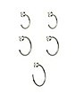 Multi-Pack CZ Half Hoop Nose Rings 5 Pack - 20 Gauge