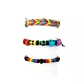 Multi-Pack Rainbow Skull Bracelets - 3 Pack at Spencer's