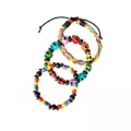 Multi-Pack Rainbow Skull Bracelets - 3 Pack at Spencer's