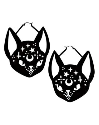 Witch Cat Dangle Earrings