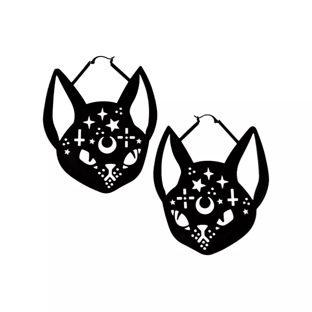 Witch Cat Dangle Earrings - Spencer's