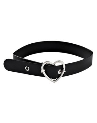 Heart Buckle Choker Necklace - Spencer's