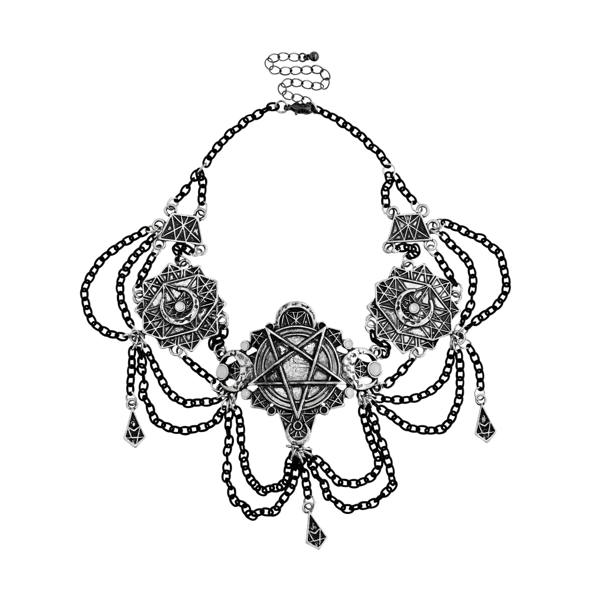 Pentagram Dangle Choker Necklace at Spencer's