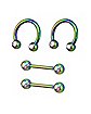 Multi-Pack Nipple Barbells and Horseshoe Rings 4 Pack - 14 Gauge