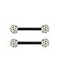 Black Paved CZ Nipple Barbells - 14 Gauge