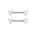 Opal-Effect Heart Nipple Barbells - 14 Gauge at Spencer's