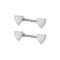 Opal-Effect Heart Nipple Barbells - 14 Gauge at Spencer's