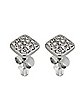 Square Paved CZ Stud Earrings