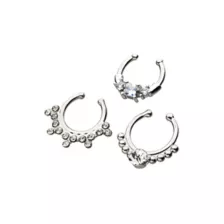 Multi-Pack CZ Fake Septum Rings - 3 Pack at Spencer's
