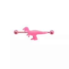 Glow in the Dark Pink T. Rex Industrial Barbell - 14 Gauge at Spencer's