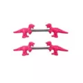 Glow In The Dark T. Rex Nipple Barbells - 14 Gauge at Spencer's