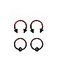 Multi-Pack Ombre Captive Rings and Horseshoe Rings - 2 Pair