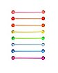 Multi-Pack Rainbow Industrial Barbells 8 Pack - 14 Gauge