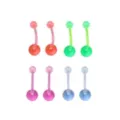 Multi-Pack Pastel Glow In The Dark Belly Rings 8 Pack - 14 Gauge at Spencer's