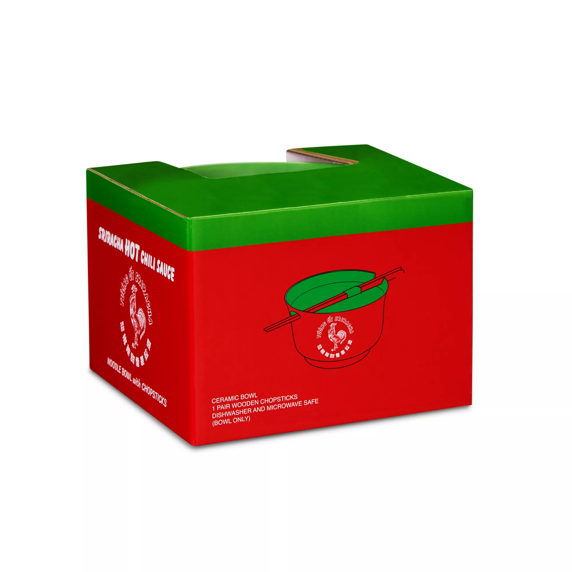 Boxed Sriracha Noodle Bowl and Chopsticks Set at Spencer's