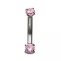 CZ Pink Double Gem Belly Ring – 14 Gauge at Spencer's