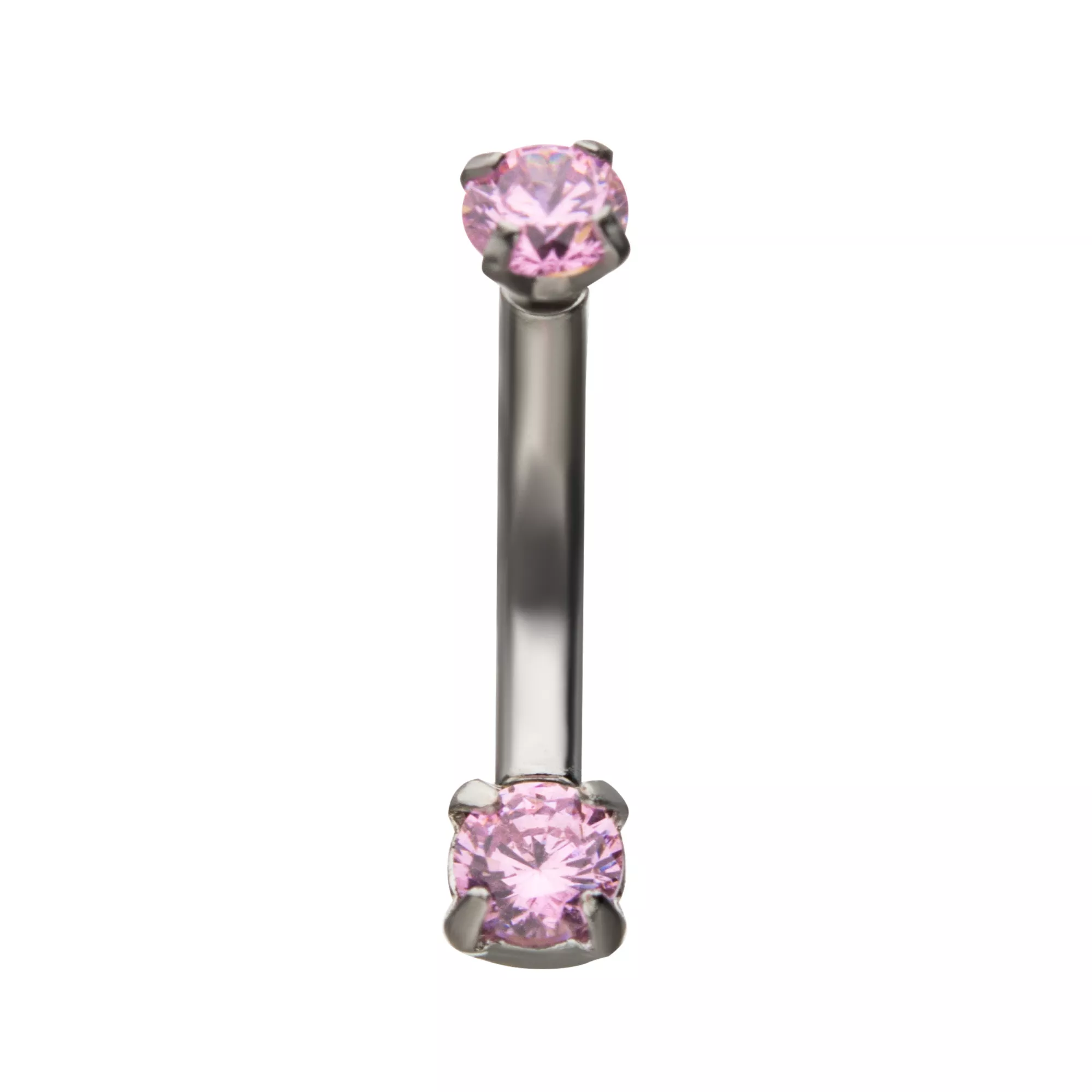 CZ Pink Double Gem Belly Ring – 14 Gauge at Spencer's