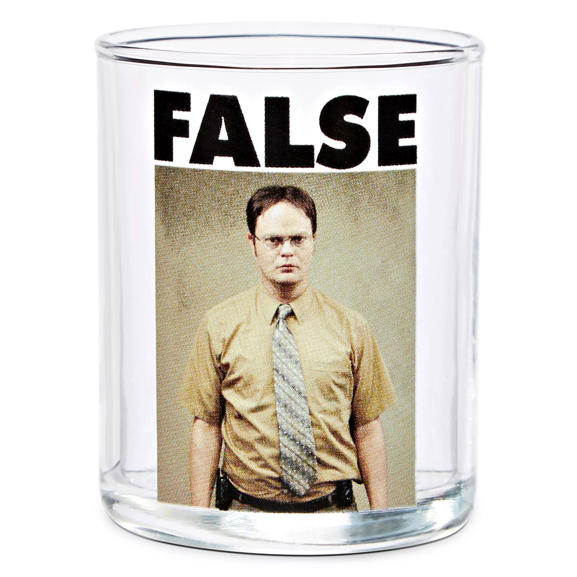 False Dwight Schrute Shot Glass 3 oz. - The Office at Spencer's