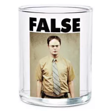 False Dwight Schrute Shot Glass 3 oz. - The Office at Spencer's