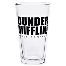 Dunder Mifflin Pint Glass 16 oz. - The Office at Spirit Halloween