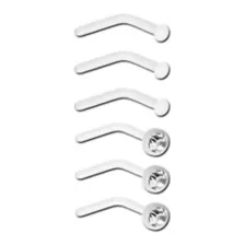 Multi-Pack Bioflex CZ Stud Nose Rings 6 Pack - 20 Gauge at Spencer's