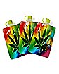 Tie Dye Leaf Flasks 3 Pack - 7.5 oz.