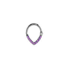 Purple CZ Septum Ring - 16 Gauge at Spencer's
