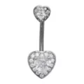 CZ Heart Titanium Belly Ring - 14 Gauge at Spencer's