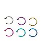 Multi-Pack Colored Half Hoop Nose Rings 9 Pack - 20 Gauge