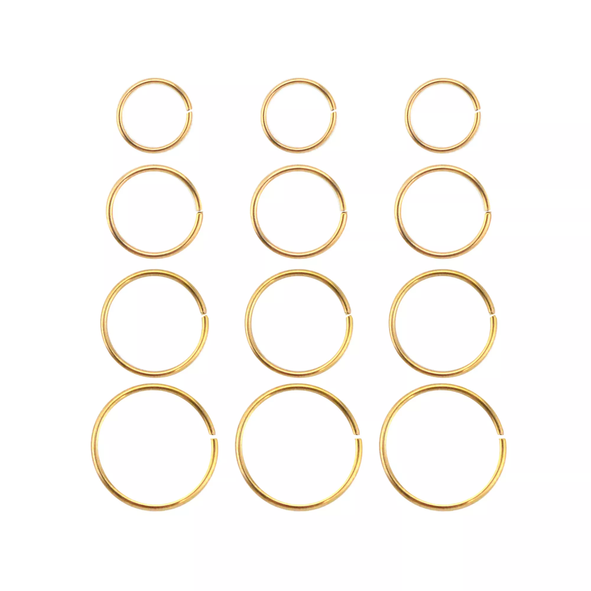 Multi-Pack Goldtone Hoop Nose Rings - 12 Pack at Spencer's